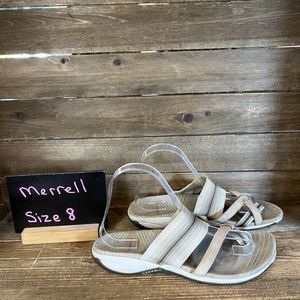 Womens Merrell Zinnia‎ Beige Comfort Outdoor Walking Slides Sandals Size 8 M GUC